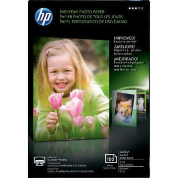 HP Everyday Glossy Photo Paper, 4 x 6, 100 Sheets