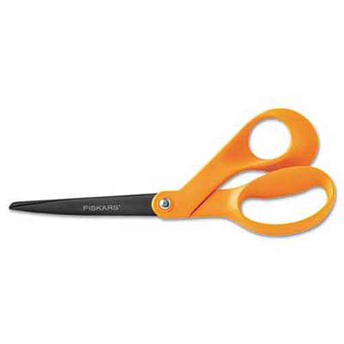 Fiskars Our Finest Scissors, 8" Length, 3-1/10" Cut, Orange