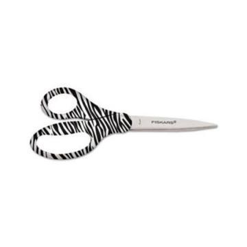Fiskars 8" Designer Zebra Scissors with Recycled Handles