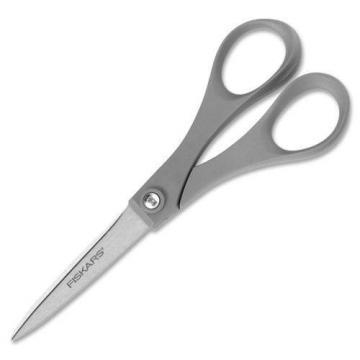 Fiskars Double Thumb Scissors, 7 in. Length, Gray, Stainless Steel
