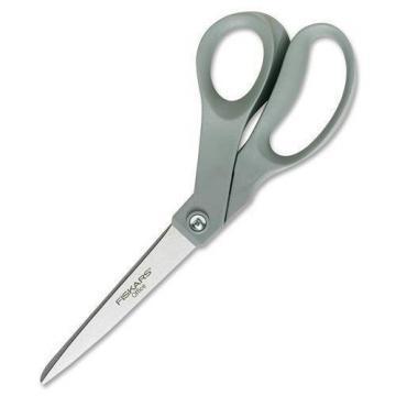 Fiskars Offset Scissors, 8 in. Length, Stainless Steel, Bent, Gray