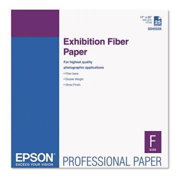 Epson Exhibition Fiber Paper, 17 x 22, White, 25 Sheets