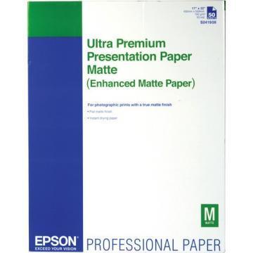 Epson Ultra Premium Matte Presentation Paper, 17 x 22, White, 50/Pack