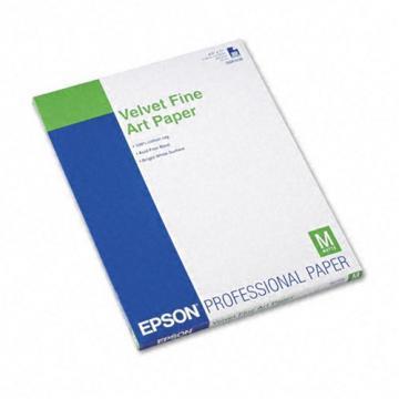 Epson Velvet Fine Art Paper, 8-1/2 x 11, White, 20 Sheets/Pack