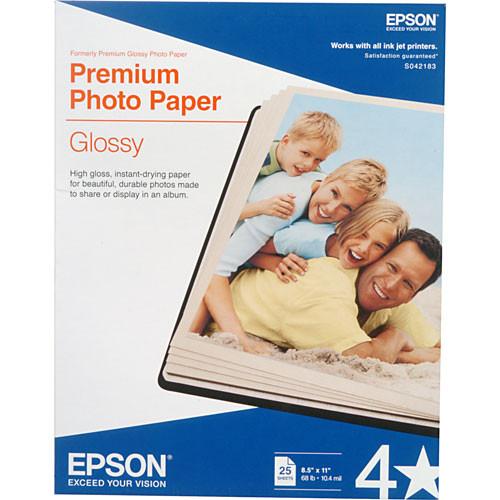 Epson Premium Photo Paper, High-Gloss, 8-1/2 x 11, 25 Sheets