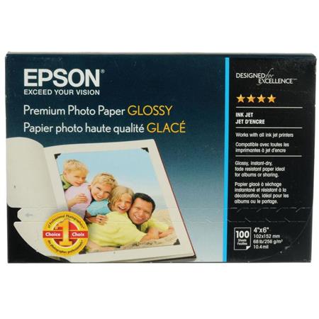 Epson Premium Photo Paper, High-Gloss, 4 x 6, 100 Sheets