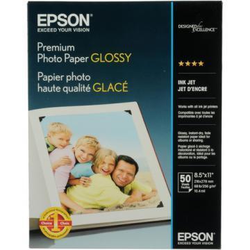 Epson Premium Photo Paper, High-Gloss, 8-1/2 x 11, 50 Sheets