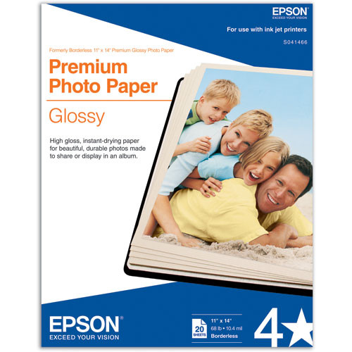 Epson Premium Photo Paper, High-Gloss, 11 x 14, 20 Sheets