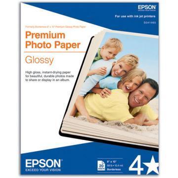 Epson Premium Photo Paper, High-Gloss, 8 x 10, 20 Sheets