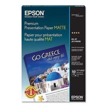Epson Premium Matte Presentation Paper, 11-3/4 x 16-1/2, 50 Sheets