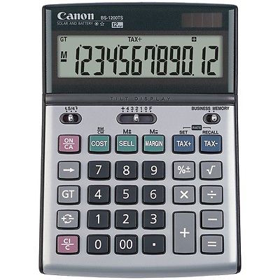 Canon BS-1200TS Desktop Calculator, 12-Digit LCD Display