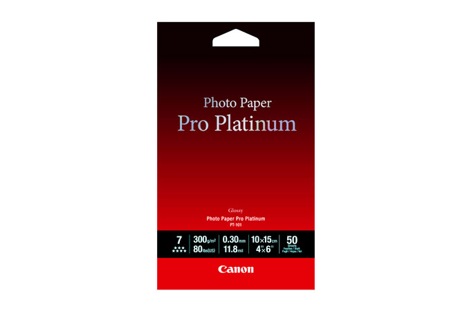 Canon Photo Paper Pro Platinum, High Gloss, 4 x 6, 50 Sheets