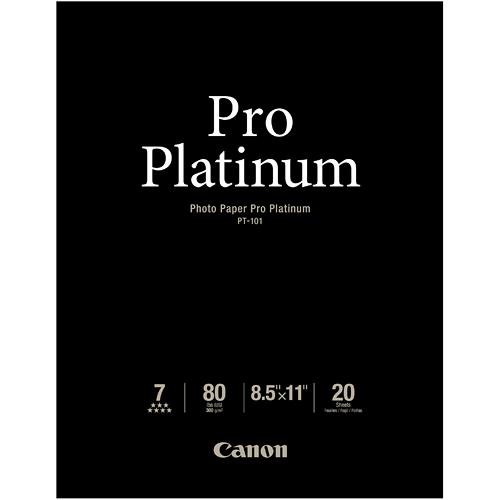 Canon Photo Paper Pro Platinum, High Gloss, 8-1/2 x 11, 20 Sheets