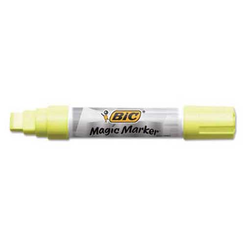 BIC Magic Marker Brand Window Markers, Jumbo Chisel, Yellow