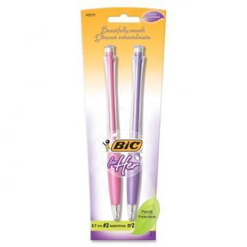 BIC For Her Mechanical Pencil, 0.7mm, 2/Pack