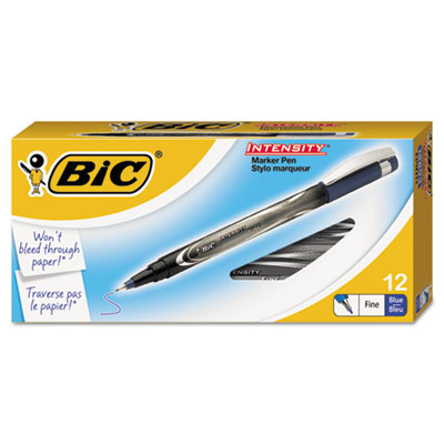 BIC Intensity Permanent Pen, .5mm, Fine, Blue
