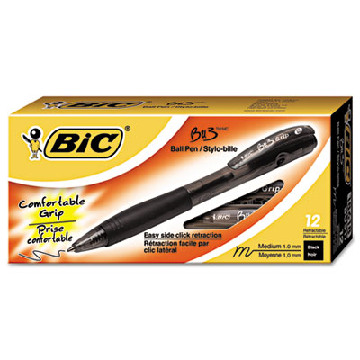 BIC BU3 Retractable Ballpoint Pen, Bold, 1.0mm, Black