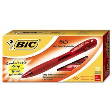 BIC BU3 Retractable Ballpoint Pen, Bold, 1.0mm, Red