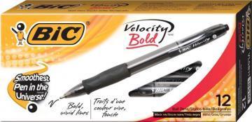 BIC Velocity Ballpoint Retractable Pen, 1.6mm, Bold
