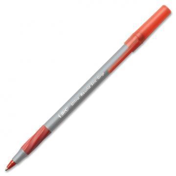 BIC Round Stic Grip Xtra Comfort Ballpoint Pen, Red Ink, 1.2mm, Medium