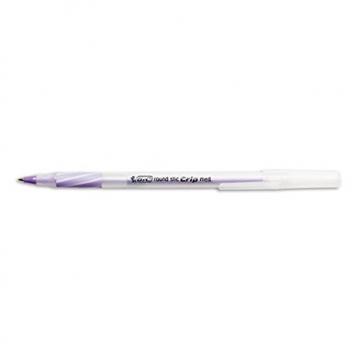 BIC Round Stic Grip Xtra Comfort Ballpoint Pen, Pink Ink, 1.2mm, Medium