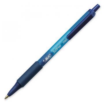 BIC Soft Feel Ballpoint Retractable Pen, Blue Ink, 1mm