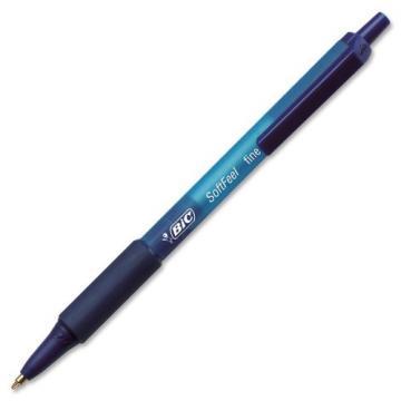 BIC Soft Feel Ballpoint Retractable Pen, Blue Ink, .8mm