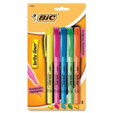 BIC Brite Liner Highlighter, Chisel Tip, Fluorescent