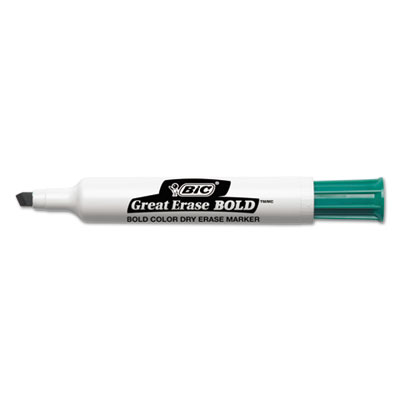 BIC Great Erase Bold Tank-Style Dry Erase Marker, Chisel Tip, Green
