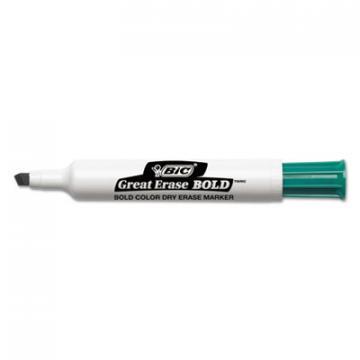 BIC Great Erase Bold Tank-Style Dry Erase Marker, Chisel Tip, Green