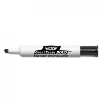 BIC Great Erase Bold Tank-Style Dry Erase Marker, Chisel Tip, Black