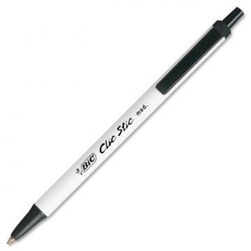BIC Clic Stic Ballpoint Retractable Pen, Black Ink, 1mm
