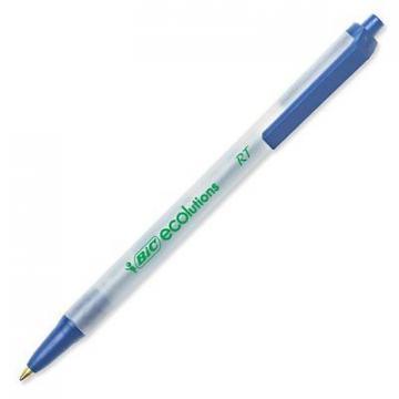 BIC Ecolutions Clic Stic Ballpoint Retractable Pen, Blue Ink, 1mm