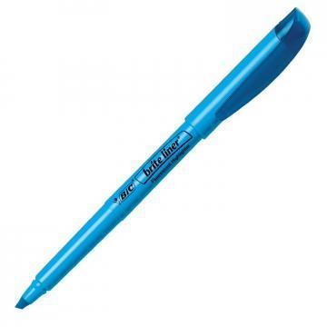 BIC Brite Liner Highlighter, Chisel Tip, Fluorescent Blue Ink