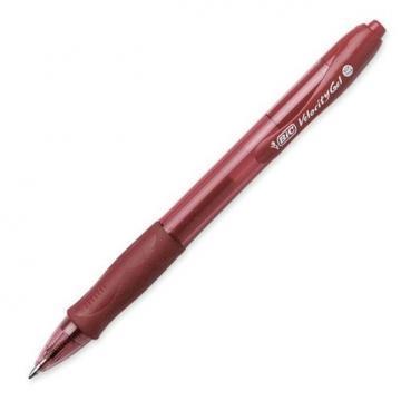 BIC Gelocity Roller Ball Retractable Gel Pen, Red Ink, .7mm