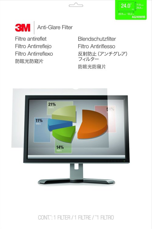 3M Antiglare Flatscreen Frameless Filter for 24" Widescreen LCD
