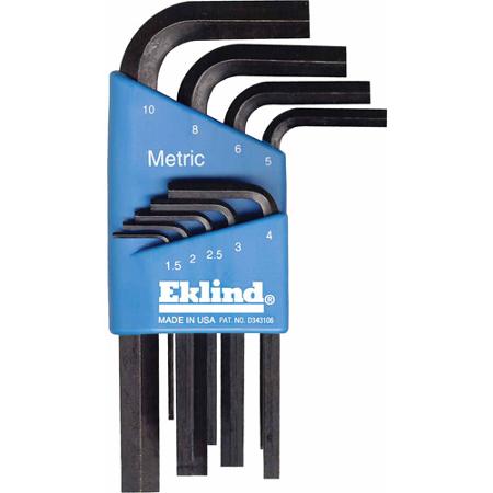 Eklind 9-Piece Metric L-Wrench Hex Key Set, Short-Arm
