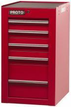 Proto Side Cabinet, 19-1/2 x 25 x 34 in.m Red, 5 Drawers