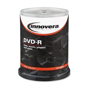 Innovera DVD-R Discs, 4.7GB, 16x, Spindle, Silver, 100/Pack