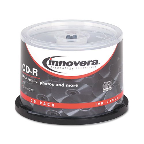 Innovera CD-R Discs, 700MB/80min, 52x, Spindle, 50/Pack