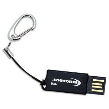 Innovera Micro USB 2.0 Flash Drive, 4 GB, Black