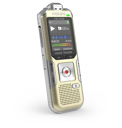 Philips Voice Tracer 6500 Digital Recorder, 4 GB, Gold