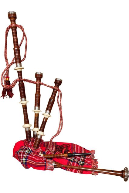Roosebeck Half Size Sheesham Bagpipe with Red Tartan Cover