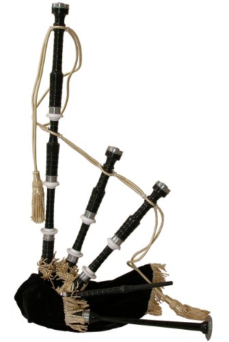 Roosebeck Full Size Sheesham Black Finish Bagpipe with Black Cover