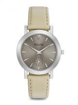 Bulova Classic Gray Dial Beige Leather Watch
