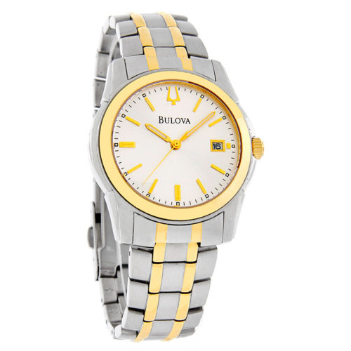 Bulova Classic Two Tone Silver Tone Dial Watch