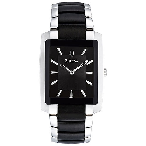 Bulova Dress Black & Silver Tone Watch