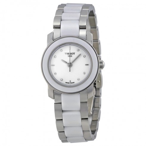 Tissot Cera White Ceramic Silver Tone Watch