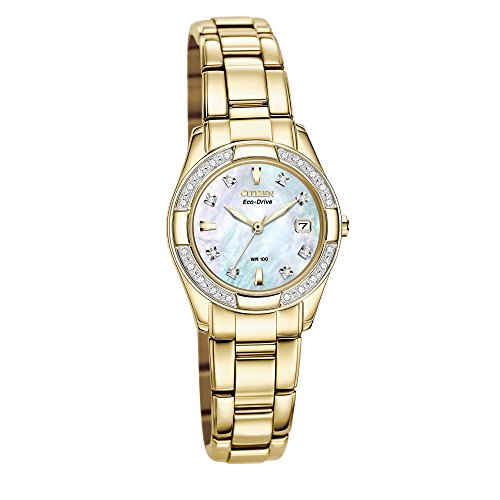 Citizen Eco-Drive Regent Gold Tone 28 Diamonds Watch
