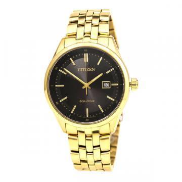 Citizen Eco-Drive Sapphire Gold Tone Black Dial Watch